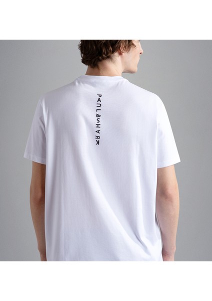 Erkek Marka Logolu Pamuklu Normal Kalıp Günlük Beyaz T-Shirt 24411053-010 fiyatları