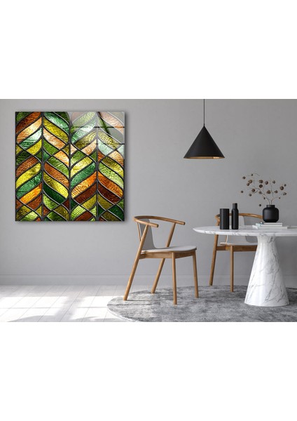 Yeşil Lekeli Temperli Cam Duvar Tablosu fiyatları