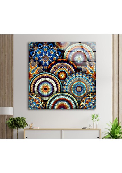 Renkli Lekeli Mozaik Cam Duvar Tablosu fiyatları