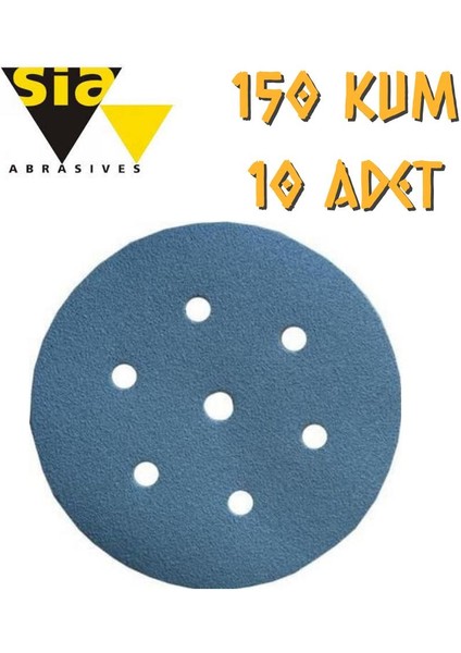 1949 Hookit Delikli Cırt Zımpara P150 mm - 150 Kum - 10 Adet