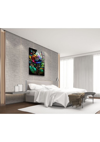 Çiçek Desenli Temperli Cam Duvar Tablosu fiyatları