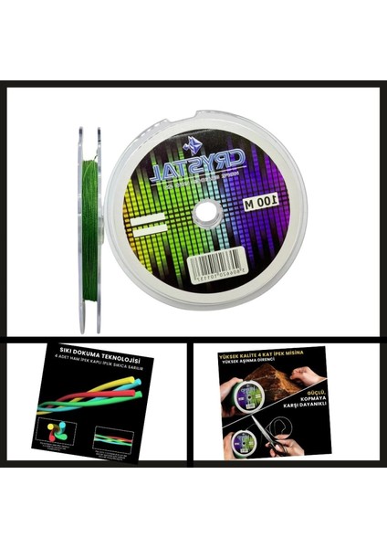Uyguna-Yakala 0.18 mm 100 mt Crystal Hdpe Nano Ipek Misina 4 KAT-PO.140