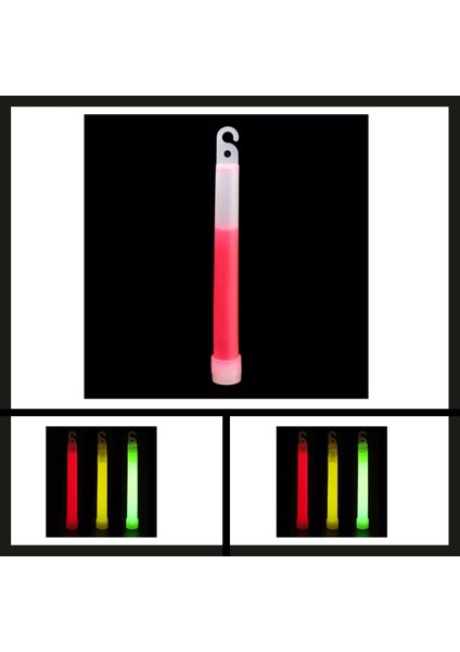 Uyguna-Yakala Kırmızı Renk 15 cm (Glow Stick) Argeus 6" Kimyasal Işık ÇUBUĞU-MLZ.249
