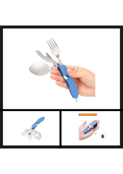 Uyguna-Yakala Mavi (OUT-1350) Orcamp Çatal&kaşık&bıçak Kamp SETI-GER.058