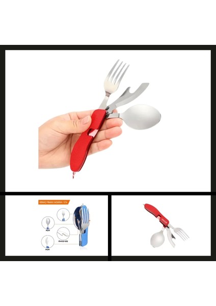 Uyguna-Yakala (OUT-1350) Orcamp Çatal&kaşık&bıçak Kamp Seti KIRMIZI-GER.057 fiyatları