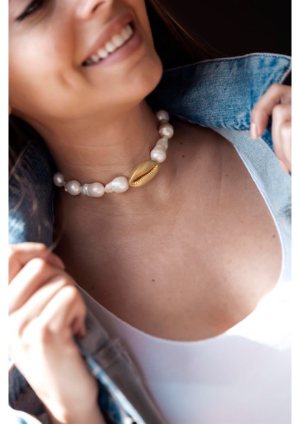 Deniz Kabuğu Barok Inci Choker
