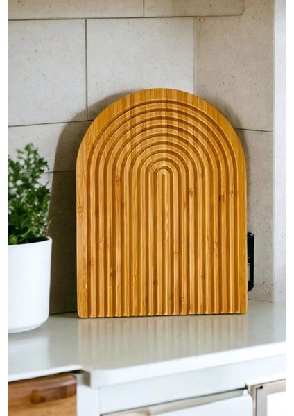 Bambu Dalgalı Sunumluk Sunum Tahtası