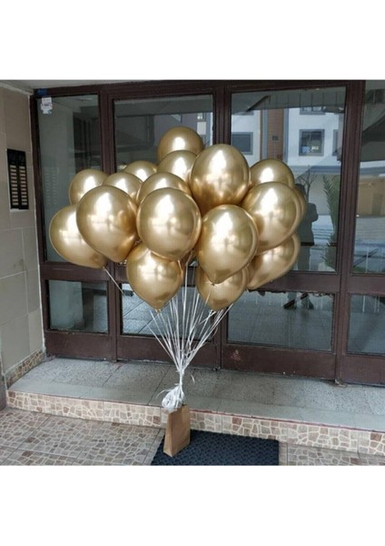 Krom Gold Balon Aynalı Balon 10LU
