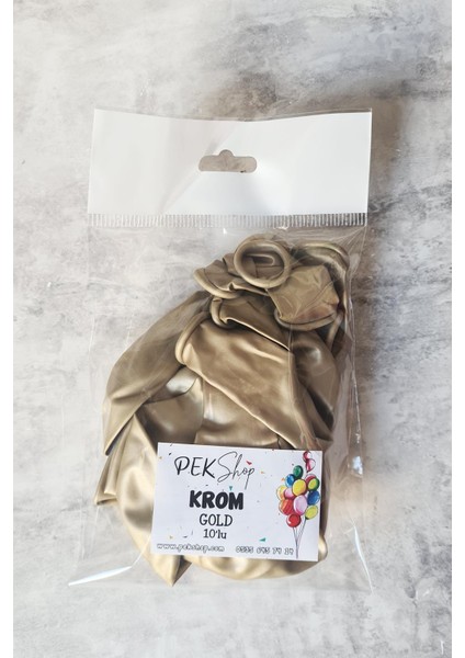 Krom Gold Balon Aynalı Balon 10LU
