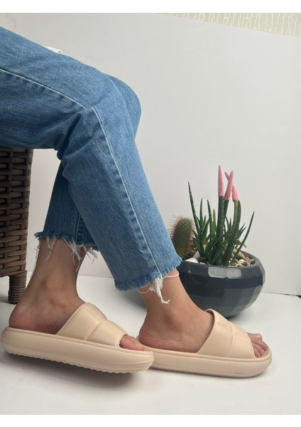 Soelite Hm Model Yumuşak Tabanlı Unisex Slide Bahçe Plaj Havuz Deniz Yazlık Günlük Terlik