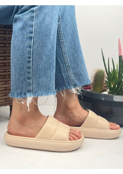 Soelite Hm Model Yumuşak Tabanlı Unisex Slide Bahçe Plaj Havuz Deniz Yazlık Günlük Terlik