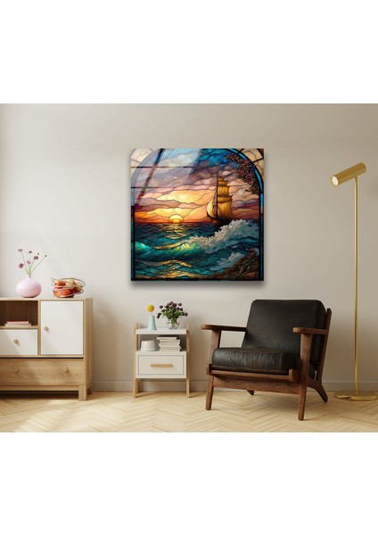 Lekeli Deniz Dalgası Temperli Cam Duvar Tablosu fırsatları
