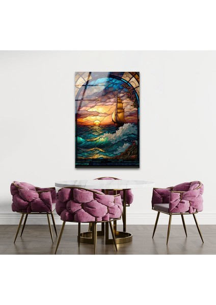 Lekeli Deniz Dalgası Temperli Cam Duvar Tablosu indirimleri