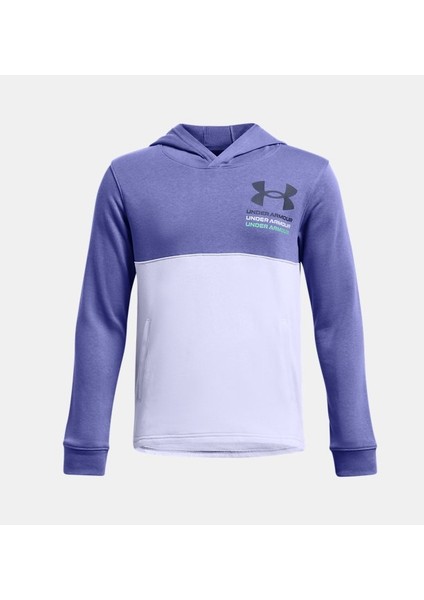 Erkek Çocuk UA Rival Terry Kapüşonlu Üst 1383132-561
