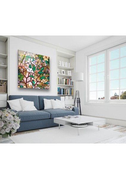Lekeli Çiçek Temperli Cam Duvar Tablosu indirimleri