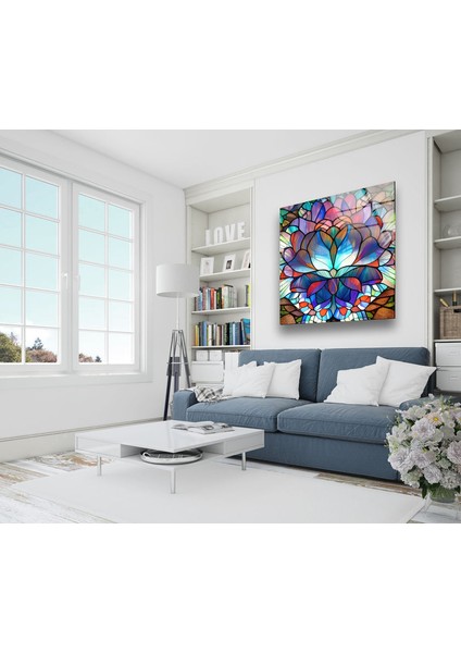 Lekeli Çiçek Temperli Cam Duvar Tablosu fiyatları