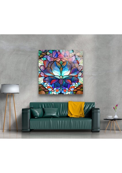 Lekeli Çiçek Temperli Cam Duvar Tablosu modelleri