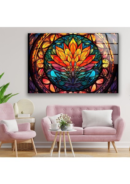 Canlı Renkli Mozaik Temperli Cam Duvar Tablosu modelleri