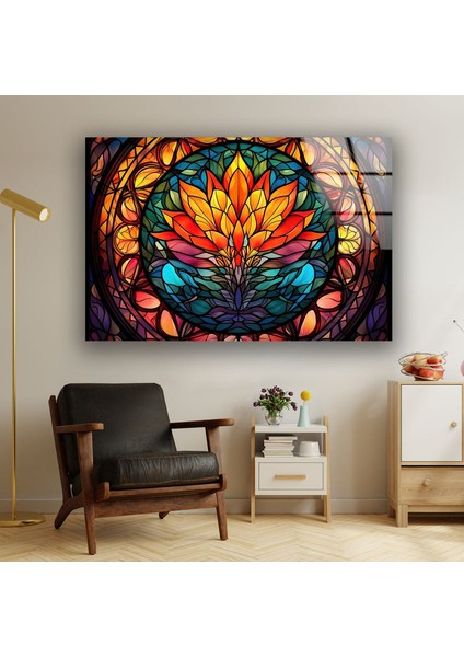 Canlı Renkli Mozaik Temperli Cam Duvar Tablosu fırsatları