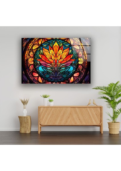 Canlı Renkli Mozaik Temperli Cam Duvar Tablosu indirimleri