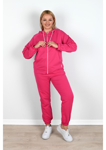 Kadın Büyük Beden Lastikli Eşofman Takımı 8044-24