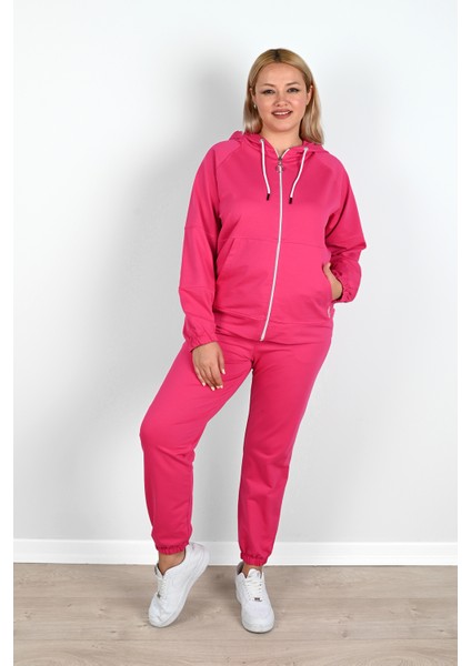 Kadın Büyük Beden Lastikli Eşofman Takımı 8044-24 fiyatları