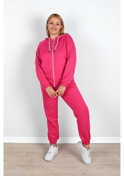 Kadın Büyük Beden Lastikli Eşofman Takımı 8044-24 modelleri