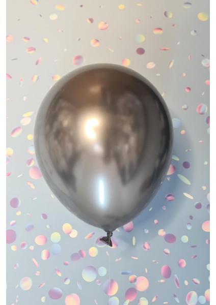 Krom Gümüş Balon Aynalı Balon 10LU