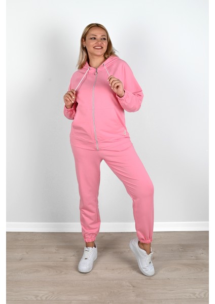 Kadın Büyük Beden Lastikli Eşofman Takımı 8044-24