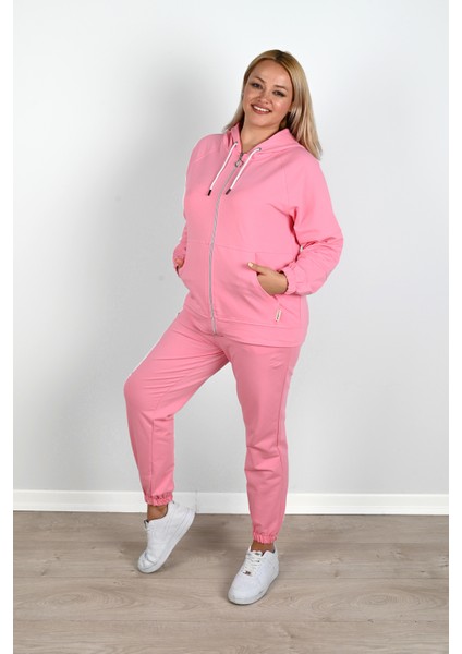 Kadın Büyük Beden Lastikli Eşofman Takımı 8044-24 fırsatları
