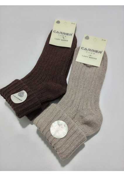 Bayan Yün Çorap Kıvrık Modelli 2'li fırsatları