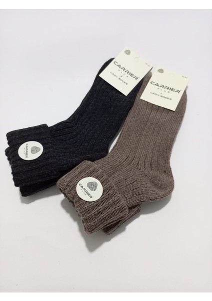 Bayan Yün Çorap Kıvrık Modelli 2'li fiyatları