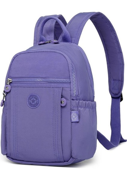 Küçük Boy Krinkıl Kumaş Kadın Sırt Çantası BC 3179 - Mor modelleri