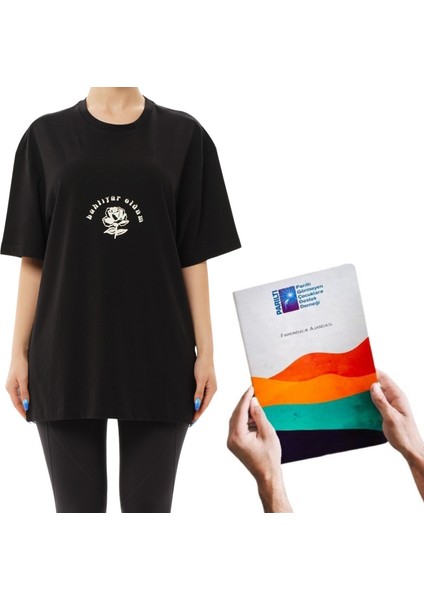 Derneği - Parlayan Ürünler Seti / Farkındalık Ajandası & Oversize Unisex Siyah T-shirt