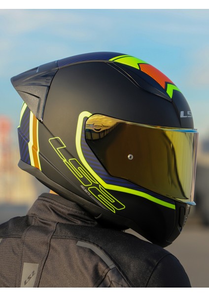 Rapıd 2 Race Extra Mat Neon Sarı-Navy Mavi Kask