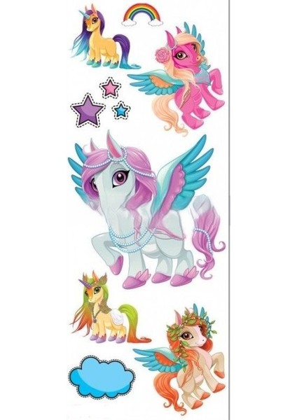 Unıcorn Sticker Çocuklar İçin 3D Puff Çıkartma16,50/6,40Cm