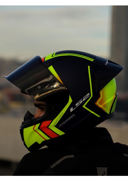 Rapıd 2 Race Extra Mat Neon Sarı-Navy Mavi Kask