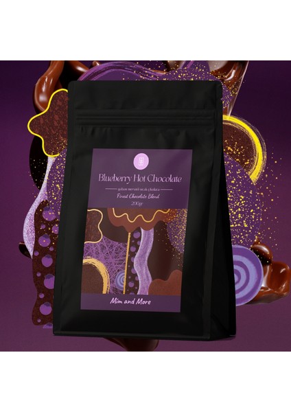 Mim And More Yaban Mersinli Sıcak Çikolata Blueberry Hot Chocolate 200 gr