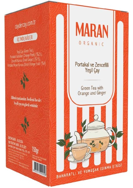 Portakallı ve Zencefilli Yeşil Çay 150GR