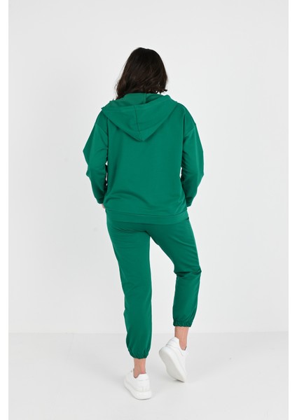 Kadın Büyük Beden Fermuarlı Kapüşonlu Eşofman Takımı 8035-24 modelleri