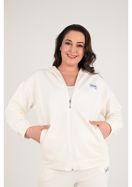 Kadın Büyük Beden Fermuarlı Kapüşonlu Eşofman Takımı 8035-24 fiyatları