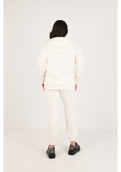 Kadın Büyük Beden Fermuarlı Kapüşonlu Eşofman Takımı 8035-24 fırsatları