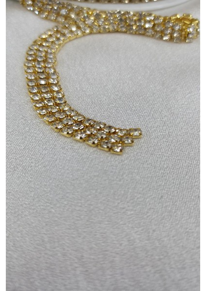 Gold Renk Sıralı Şerit Taş Boncuk