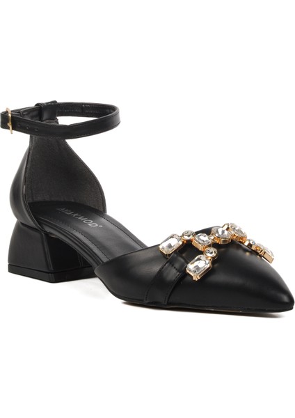 326184 Siyah Kadın Taşlı Abiye Ayakkabı modelleri