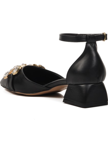 326184 Siyah Kadın Taşlı Abiye Ayakkabı fırsatları