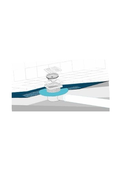 Yalıtım Uyumlu Çelik Çerçeveli Yer Süzgeci 15X15 cm Ø70 Yandan