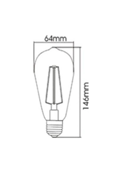 Rustik LED Ampül Flamanlı Şeffaf 8W Beyaz Işık CT-4353-B Cata