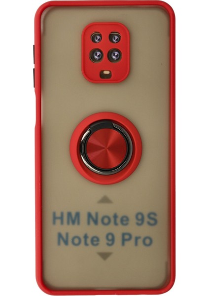 Xiaomi Redmi Note 9s Kılıf Montreal Yüzüklü Silikon Kapak - Kırmızı 300099