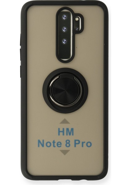 Xiaomi Redmi Note 8 Pro Kılıf Montreal Yüzüklü Silikon Kapak - Siyah 300099