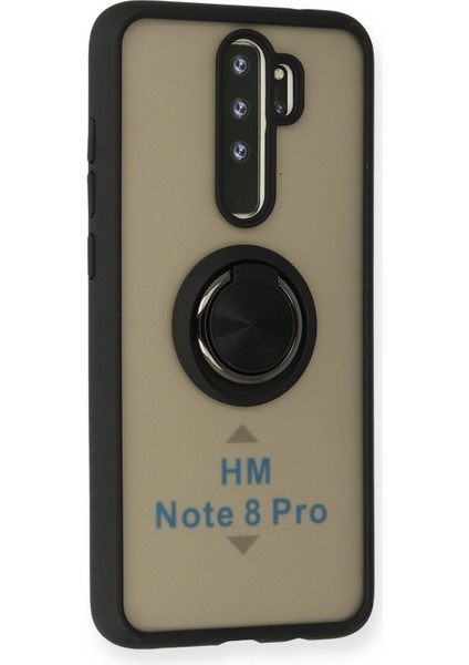 Xiaomi Redmi Note 8 Pro Kılıf Montreal Yüzüklü Silikon Kapak - Siyah 300099